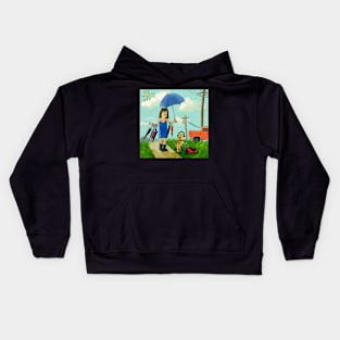 Dog and Ms. Umbrella Kids Hoodie